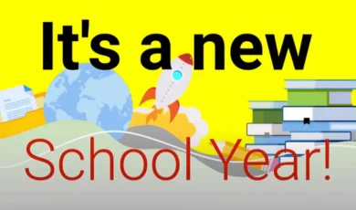 Graphic that says "It's a new school year!"